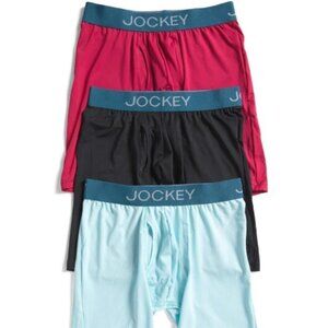 JOCKEY 3pk Chafe Proof Pouch Boxer Briefs Size M 32" - 34" Berry
